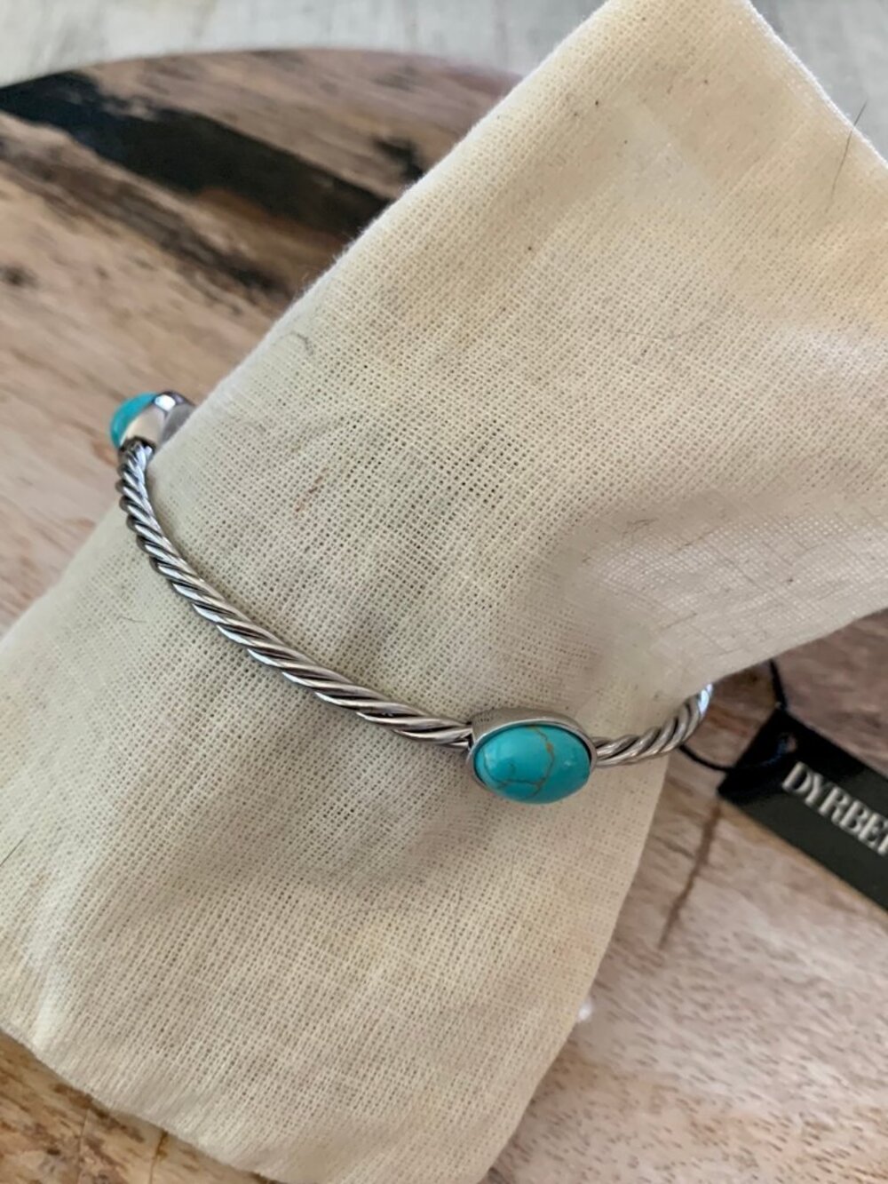 Dyrberg/Kern Dolkar turquoise bracelet boho twisted metal design